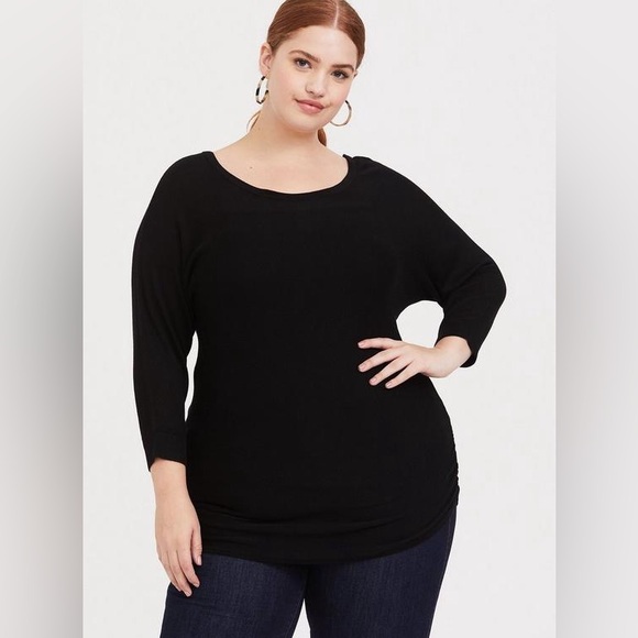 NWT torrid Pullover Lace Back Sweater black women’s size 2XL 100% rayon - Picture 4 of 14